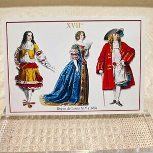 1999 Regne de Louis XIV Editions Mirontaine 1665 Fashion Dress Postcard Unposted